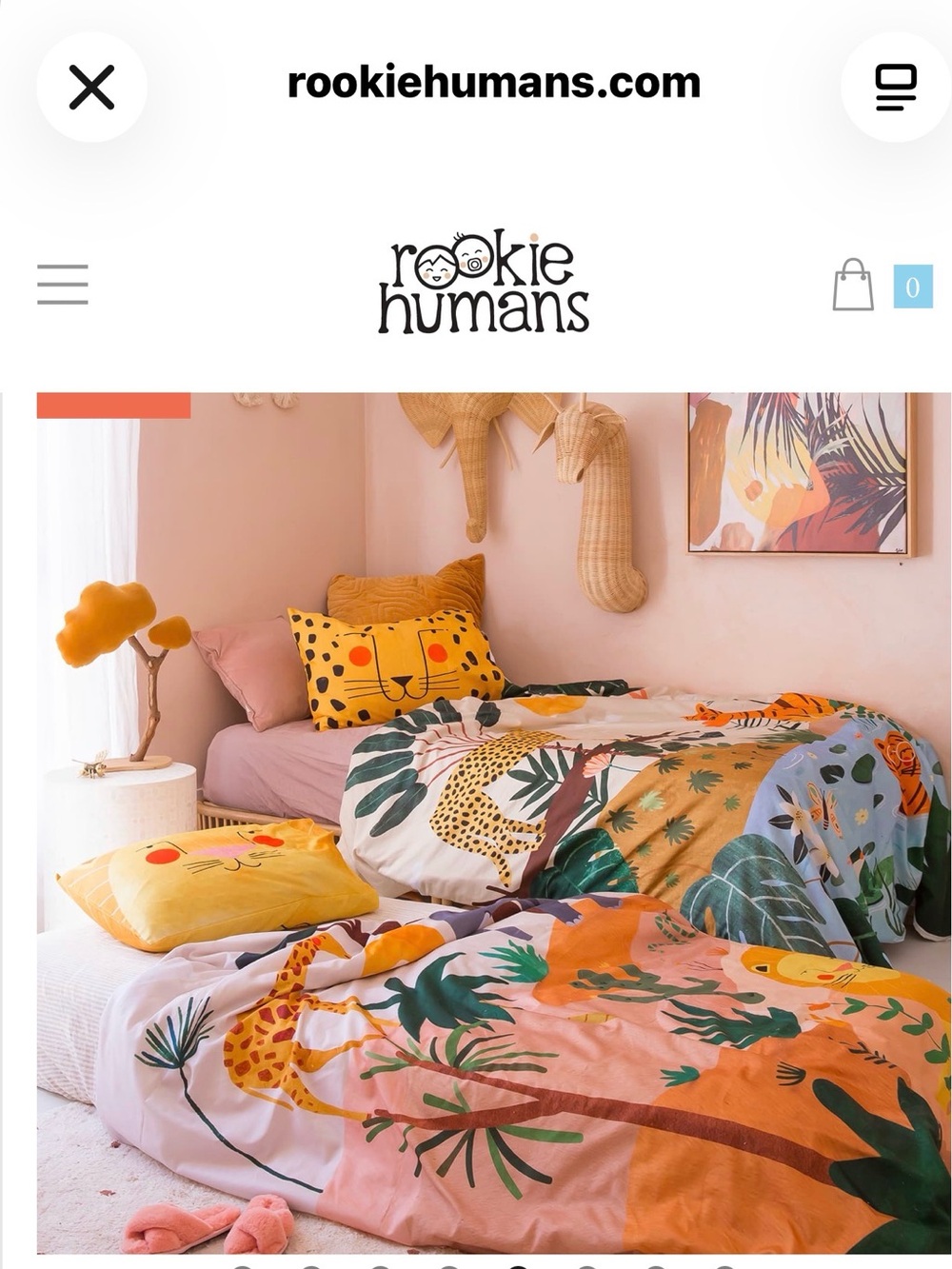 ‘In The Savanna’ Rookie Humans Jungle Safari Twin Duvet Cover + 2 Pillowcases
